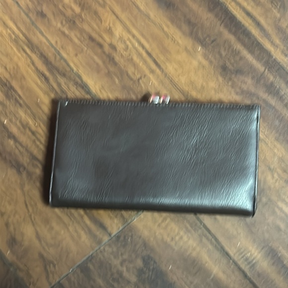 Esprit brown women’s wallet leather with snap coin - Picture 2 of 4